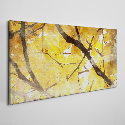 Golden leaves in the sun Canvas Wall art