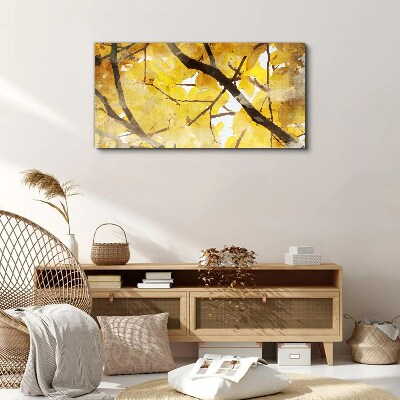 Golden leaves in the sun Canvas Wall art