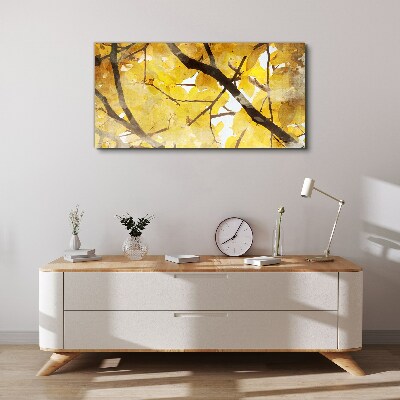 Golden leaves in the sun Canvas Wall art