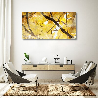 Golden leaves in the sun Canvas Wall art