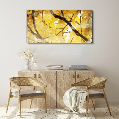 Golden leaves in the sun Canvas Wall art