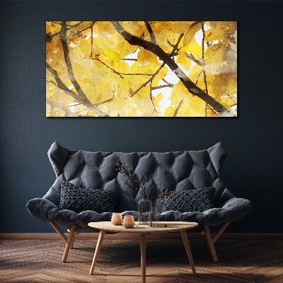 Golden leaves in the sun Canvas Wall art