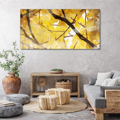 Golden leaves in the sun Canvas Wall art