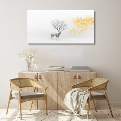 Abstract leaves deer Canvas Wall art