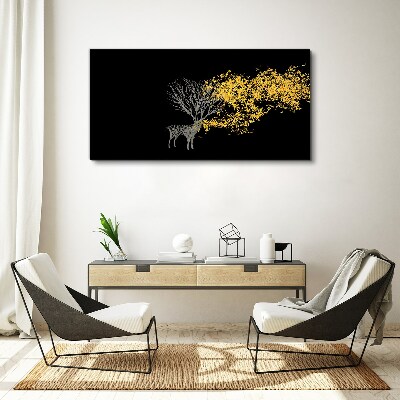 Abstract leaves deer Canvas Wall art