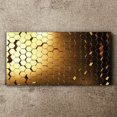 Golden hexagons in the light Canvas Wall art