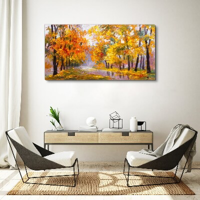 Abstraction forest autumn leaves Canvas Wall art