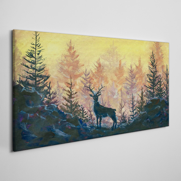 Golden Morning in the Forest Canvas Wall art