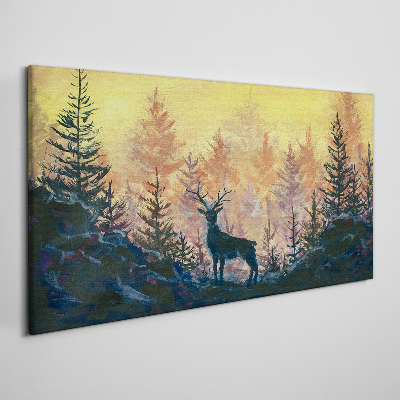 Golden Morning in the Forest Canvas Wall art