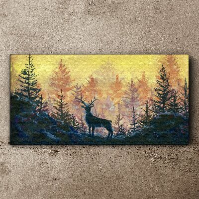 Golden Morning in the Forest Canvas Wall art