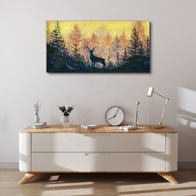 Golden Morning in the Forest Canvas Wall art