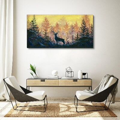 Golden Morning in the Forest Canvas Wall art