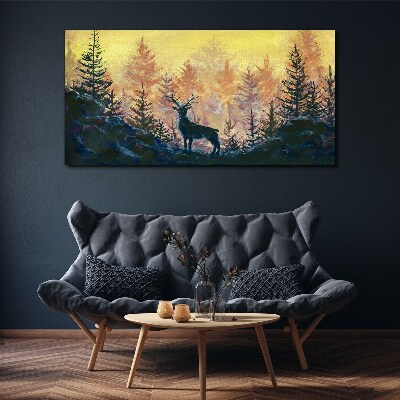 Golden Morning in the Forest Canvas Wall art