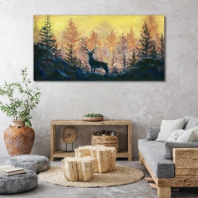 Golden Morning in the Forest Canvas Wall art