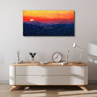 Landscape sunset sky Canvas Wall art