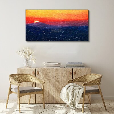 Landscape sunset sky Canvas Wall art