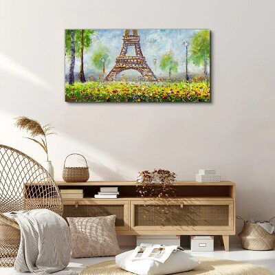 The Eiffel Tower in a floral setting Canvas Wall art