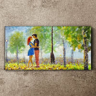 Love among the greenery Canvas Wall art