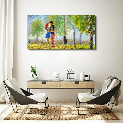 Love among the greenery Canvas Wall art