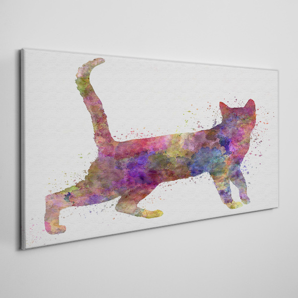 Colorful cat shadow Canvas Wall art