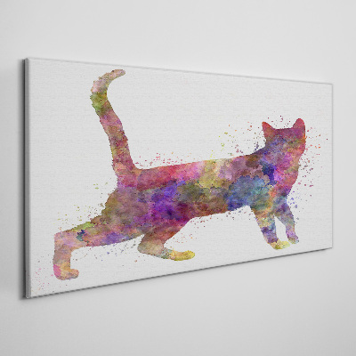 Colorful cat shadow Canvas Wall art