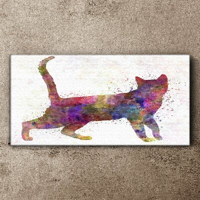 Colorful cat shadow Canvas Wall art