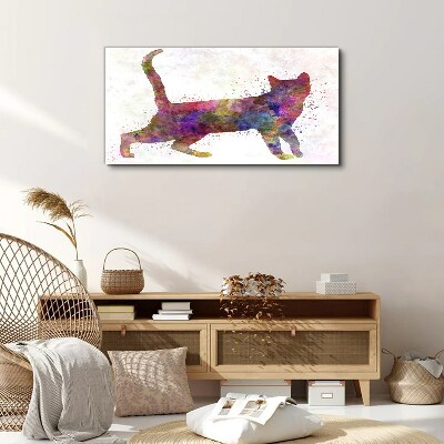Colorful cat shadow Canvas Wall art