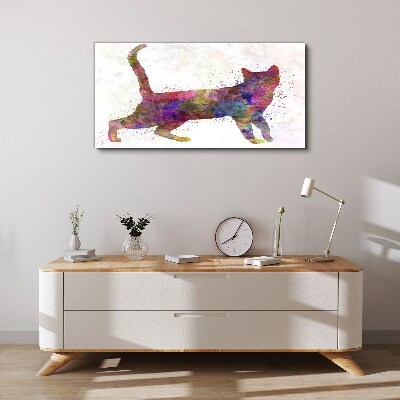 Colorful cat shadow Canvas Wall art
