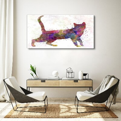 Colorful cat shadow Canvas Wall art