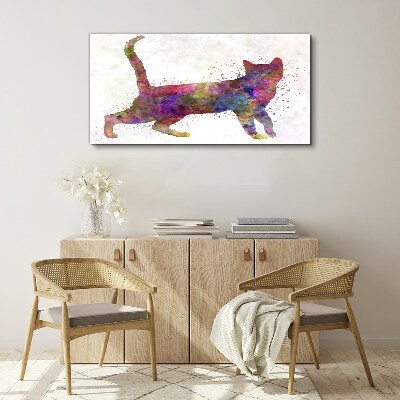 Colorful cat shadow Canvas Wall art