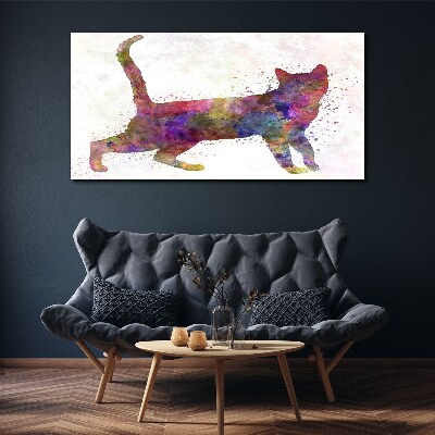 Colorful cat shadow Canvas Wall art