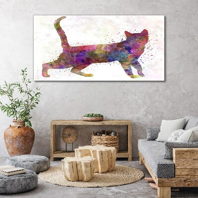 Colorful cat shadow Canvas Wall art