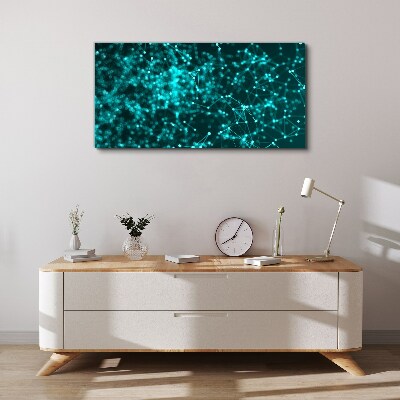 Network connections in blue Canvas Wall art