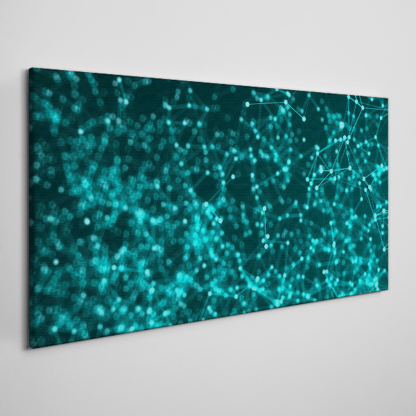 Digital network in shades of blue Canvas Wall art