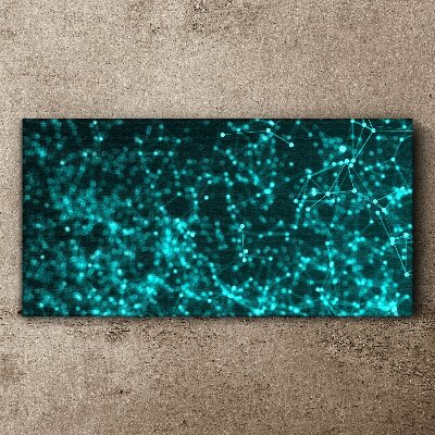 Digital network in shades of blue Canvas Wall art