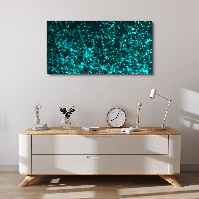 Digital network in shades of blue Canvas Wall art