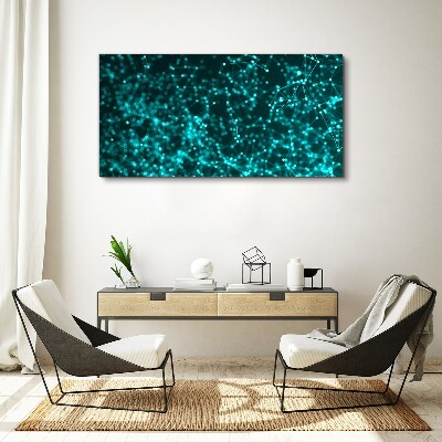 Digital network in shades of blue Canvas Wall art
