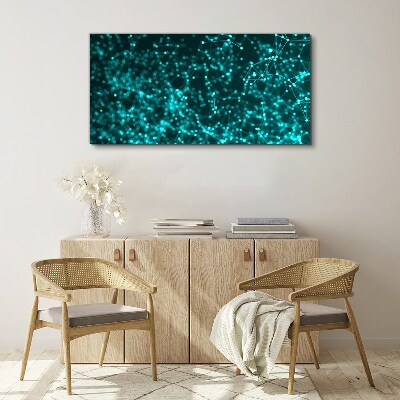 Digital network in shades of blue Canvas Wall art