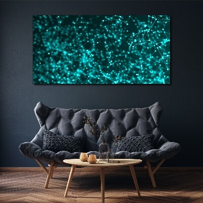 Digital network in shades of blue Canvas Wall art