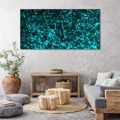 Digital network in shades of blue Canvas Wall art