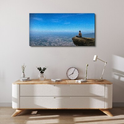 Meditation on the mountain top Canvas Wall art
