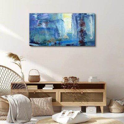 Abstract landscape in shades of blue Canvas Wall art