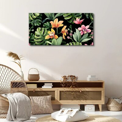 Tropical garden in watercolor Canvas Wall art