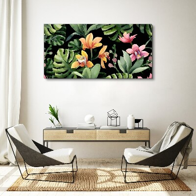 Tropical garden in watercolor Canvas Wall art