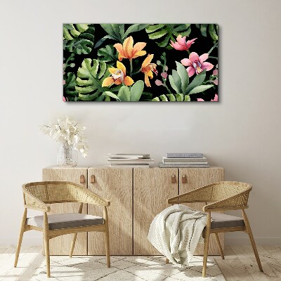 Tropical garden in watercolor Canvas Wall art