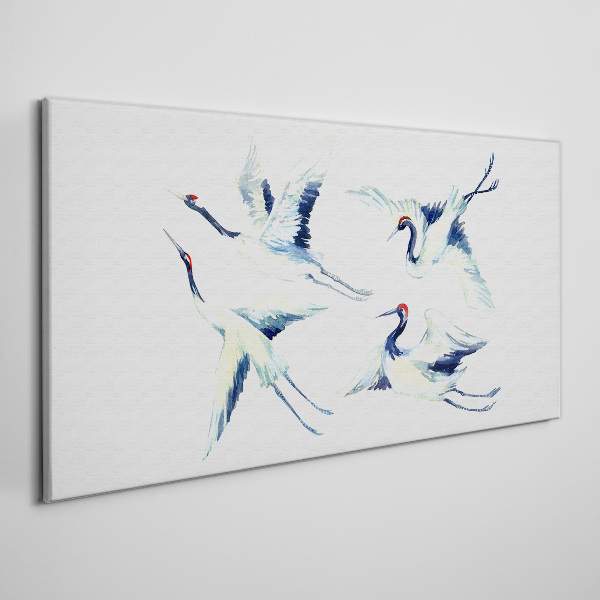 Dancing cranes in the blue Canvas Wall art