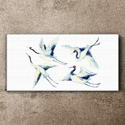 Dancing cranes in the blue Canvas Wall art