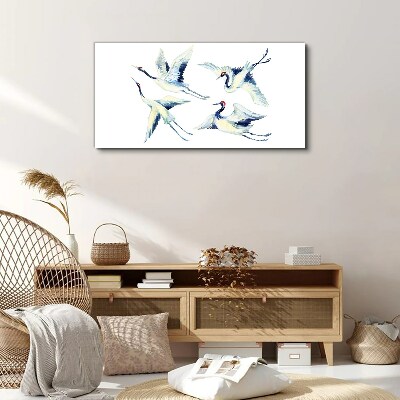 Dancing cranes in the blue Canvas Wall art