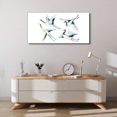 Dancing cranes in the blue Canvas Wall art