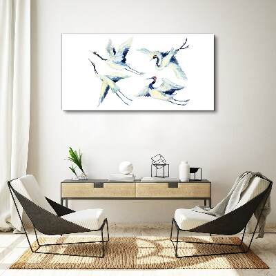 Dancing cranes in the blue Canvas Wall art